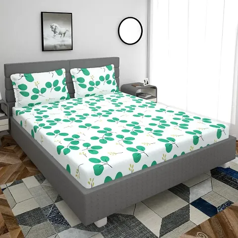 Real Dream bedsheet for Double Bed, Glace Cotton Double bedsheet, Double bedsheet with 2 Pillow Cover (90 x 100 Inches)