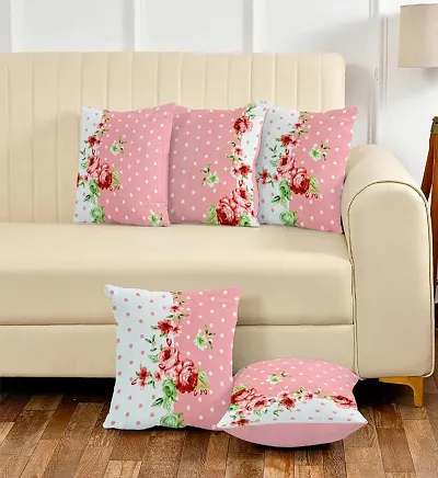 Real Dream Cushion Covers 16 inch x 16 inch, Glace Cotton Cushion Covers, Cushion Covers for Sofa 16 x 16 Set of 5