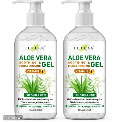 Elibliss Aloe Vera Multipurpose Beauty Gel for Skin, Body  Hair Pack of 2