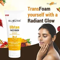 ELIBLISS Ubtan Natural Face Wash for All Skin Type with Turmeric  Saffron for Tan removal and Skin brightening 75 ml-thumb3