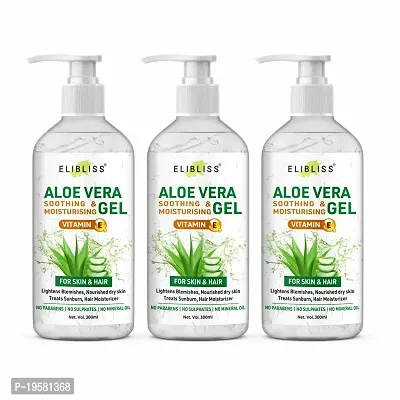 Elibliss Pure Aloe Vera Gel for Glowing Face, Skin, Body  Hair (300 ml)-thumb0