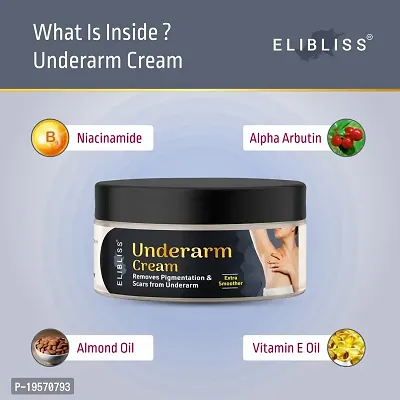 Elibliss Underarm Cream for Fairness Lighten and Brightening Cream for Women and Men 50g-thumb3