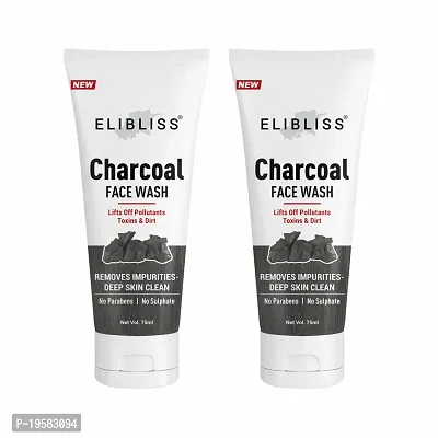 ELIBLISS?Charcoal Face Wash, Fights Pollution and Acne, Oil Control for Men  Women 75ml-thumb0