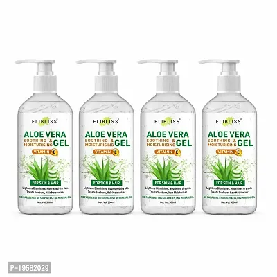 Elibliss Organic Aloe Vera Gel for Skin Acne, Scars, Dark Ppots Face  Body Care Pack of 4