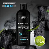 Elibliss Activated Charcoal Face Wash for Men Skin Whitening, Anti-Pollution Deep Clean 100 ml-thumb1