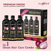 Elibliss Onion Hair Care Combo Kit for Hair Fall Control and Hair Growth | Premium Onion Shampoo 100 ml + Onion Conditioner 100 ml + Black Seed Hair Oil 100 ml-thumb2