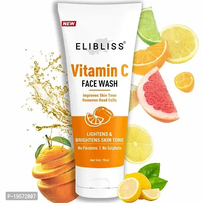 ELIBLISS Vitamin C Face Wash for Face Brightening, Clean  Glowing Skin Toxin, SLS and Paraben Free 75ml-thumb2