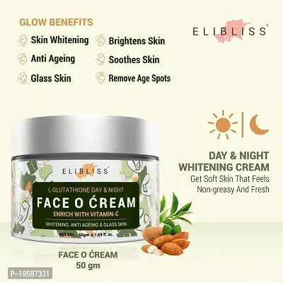 ELIBLISS FACE O Cream + C Serum (50ml+30ml) Night Skin Whitening, Anti-Ageing and Glass Skin, Enrich with Vitamin-thumb2