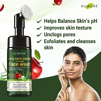 ELIBLISS Apple Cider Vinegar Foaming Face Wash with Apple Cider Vinegar  Aloe Vera Water with Brush for Deep Cleansing 150 ml-thumb2