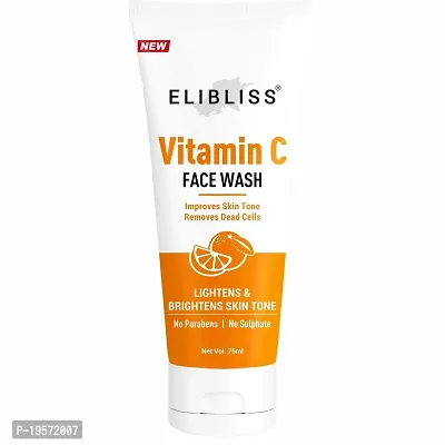 ELIBLISS Vitamin C Face Wash for Face Brightening, Clean  Glowing Skin Toxin, SLS and Paraben Free 75ml-thumb0