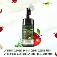 ELIBLISS Apple Cider Vinegar Foaming Face Wash with Apple Cider Vinegar  Aloe Vera Water with Brush for Deep Cleansing 150 ml-thumb1