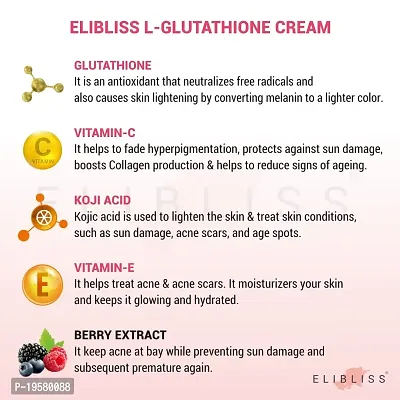 Elibliss L-Glutathione Face O Cream for Day-Night Skin Whitening, Anti-Ageing and Glass Skin, Enrich with Vitamin C-50 gm-thumb5