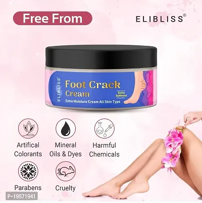 Elibliss Foot Care Cream for Rough, Dry and Cracked Heels | Wellness Foot Care Cream Moisturizes and Soothes Feet 50gm-thumb3