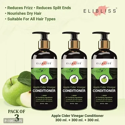 Elibliss Apple Cider Vinegar Conditioner with Shea Butter for Stronger, Tangle Free  Healthy Hair 300 ml-thumb2