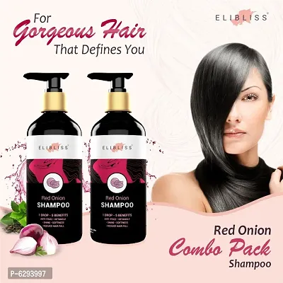 Elibliss Red Onion Shampoo For Smooth And Silky Hair-300 ml Pack Of 2-thumb0