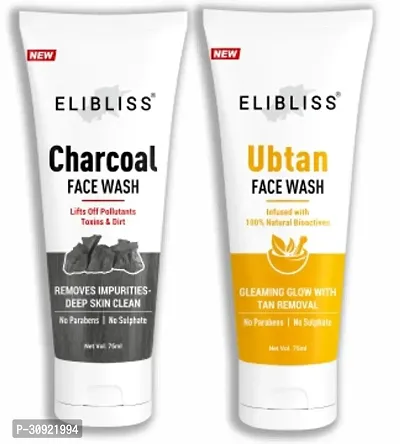 Elibliss Charcoal  Ubtan for Oil Control, Anti Acne  Anti Pimple Men  Women Dry Skin Face Wash