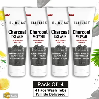 ELIBLISS Revitalize and Detoxify Activated Charcoal Facewash Pack of 4 Face Wash