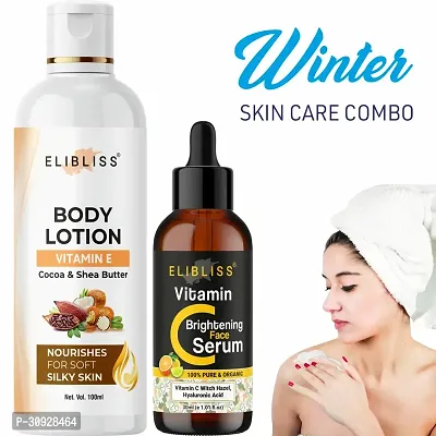 Elibliss Intensive Moisturizing Body Lotion with Vitamin C Serum for Skin Brightening