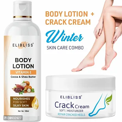 Elibliss Crack Cream for Soft Feet with Intensive Moisturizing Shea Butter Body Lotion