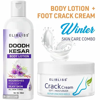 Intensive Moisturizing Doodh Kesar Body Lotion with Crack Cream for Soft Feet