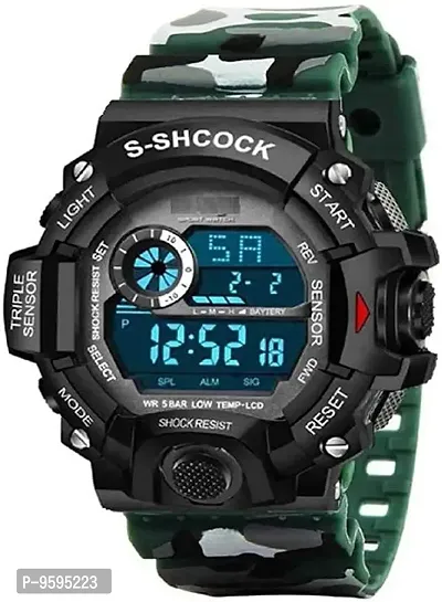 Emartos Digital Black dial Boy's and Men's Watch (Green)-thumb0