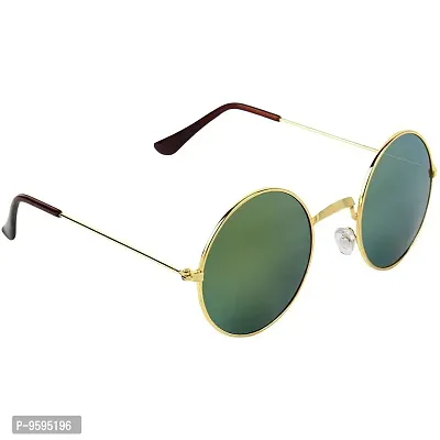 Emartos Gandhi Round Shape UV Protection Sunglasses/Frame For Men & Women (Gold)-thumb0