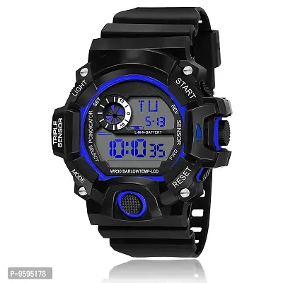 Emartos Black dial Digital Watch for Men's and Boy's (Blue)