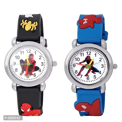 Emartos Spiderman Analogue Multicolour Dial Boy's and Girl's Wrist Watch - Pack of 2-thumb0