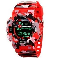 Emartos Combo of 2 Digital Multicolour Black dial Sport's Men's and Boy's Watch (Blue,Red)-thumb1