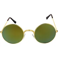 Emartos Gandhi Round Shape UV Protection Sunglasses/Frame For Men & Women (Gold)-thumb1