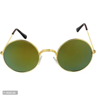 Emartos Gandhi Round Shape UV Protection Sunglasses/Frame For Men & Women (Gold)-thumb2