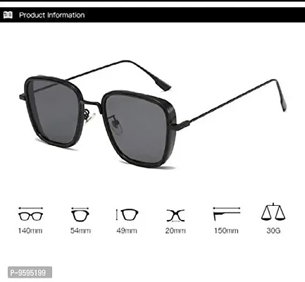 Emartos Branded Metal Body Black Square inspired from Kabir Singh Sunglass for Men & Boys-thumb4