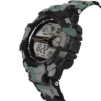 Emartos Army Sports Digital Men's  Boy's Watch (Grey Dial Green Colored Strap)-thumb1