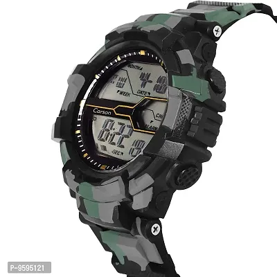 Emartos Army Sports Digital Men's  Boy's Watch (Grey Dial Green Colored Strap)-thumb2