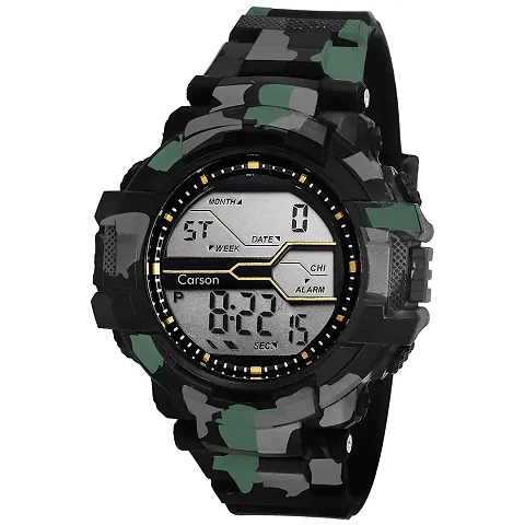 Emartos Army Sports Digital Men's Boy's Watch (Grey Dial Colored Strap)