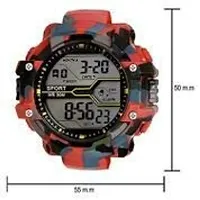 Emartos Digital Men's  Boy's Watch (Black Dial Red Colored Strap)-thumb2