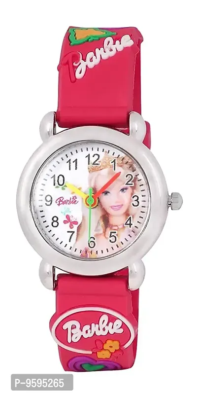 Emartos Barbie White dial Analog Kids Wrist Watch [3-10 Year] (Red)