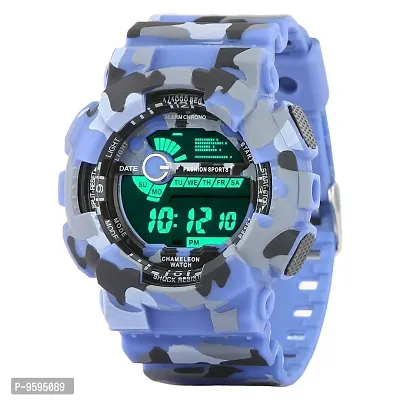 Emartos Combo of 2 Digital Multicolour Black dial Sport's Men's and Boy's Watch (Blue,Red)-thumb4