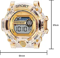 Emartos Transparent Strap Watch Heavy Quality Digital Alarm Shockproof Multi-Functional Automatic Waterproof Digital Sports Watch for Men's Kids Watch for Boys (Rose Gold)-thumb2