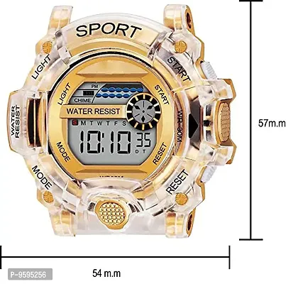 Emartos Transparent Strap Watch Heavy Quality Digital Alarm Shockproof Multi-Functional Automatic Waterproof Digital Sports Watch for Men's Kids Watch for Boys (Rose Gold)-thumb3