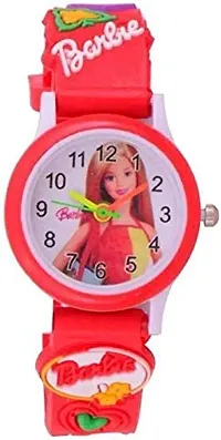 Emartos Red, Orange, and Pink Barbie Analog Watch for Girls-thumb2