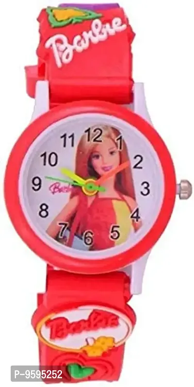 Emartos Red, Orange, and Pink Barbie Analog Watch for Girls-thumb3