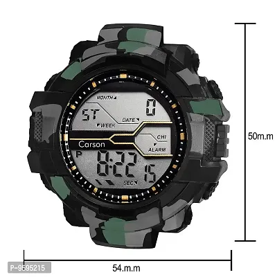 Emartos Digital Men's Watch (Multicolored Dial Green Colored Strap)-thumb2