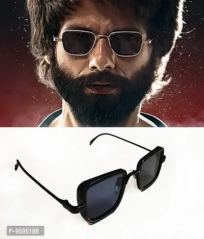 Emartos Men's Square Sunglasses (Black Frame, Black Lens) (Pack of 1)-thumb4
