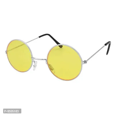 Emartos Gandhi Round Shape UV Protection Sunglasses/Frame For Men & Women (Yellow Lens)