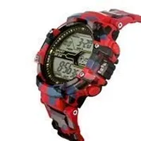 Emartos Digital Men's  Boy's Watch (Black Dial Red Colored Strap)-thumb1