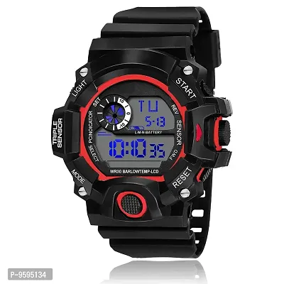 Emartos Multidial Digital Watch for Men's and Boy's (Red)