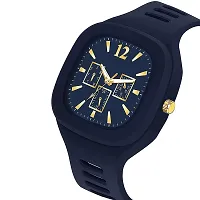 Emartos 4 Colours Watches Square Multi DIAL Analog Silicon PU Strap ADDI Stylish Designer Analog Watch - for Boys Pack of 1 (Blue)-thumb1