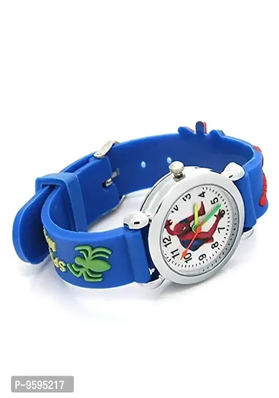 Emartos Analogue White dial Spiderman Kids Watches for Boys and Girls [3-10 Years] (Blue)-thumb2