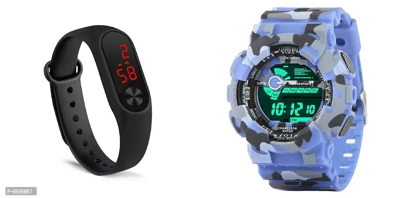 Emartos Digital Watch for Boy's, Men's and Kids Watch Combo (Pack of 2) (Blue-Black)-thumb0